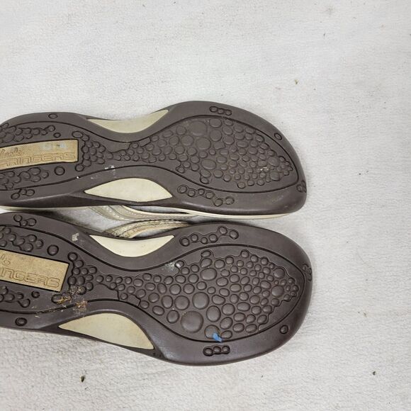 Clarks Sandals Womens Size 8.5 Tan Leather Flip Flop Shoes Pool Beach Summer - Picture 6 of 13